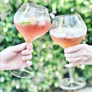 TWO Veuve Clicquot Rich champagne glasses